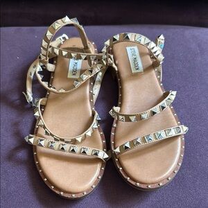 Steve Madden Tan Studded Sandals